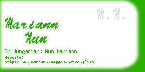 mariann nun business card